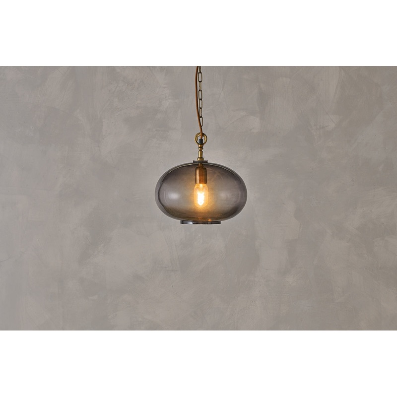 Otoro Recycled Glass Pendant – Smoke – Small Round Smoke