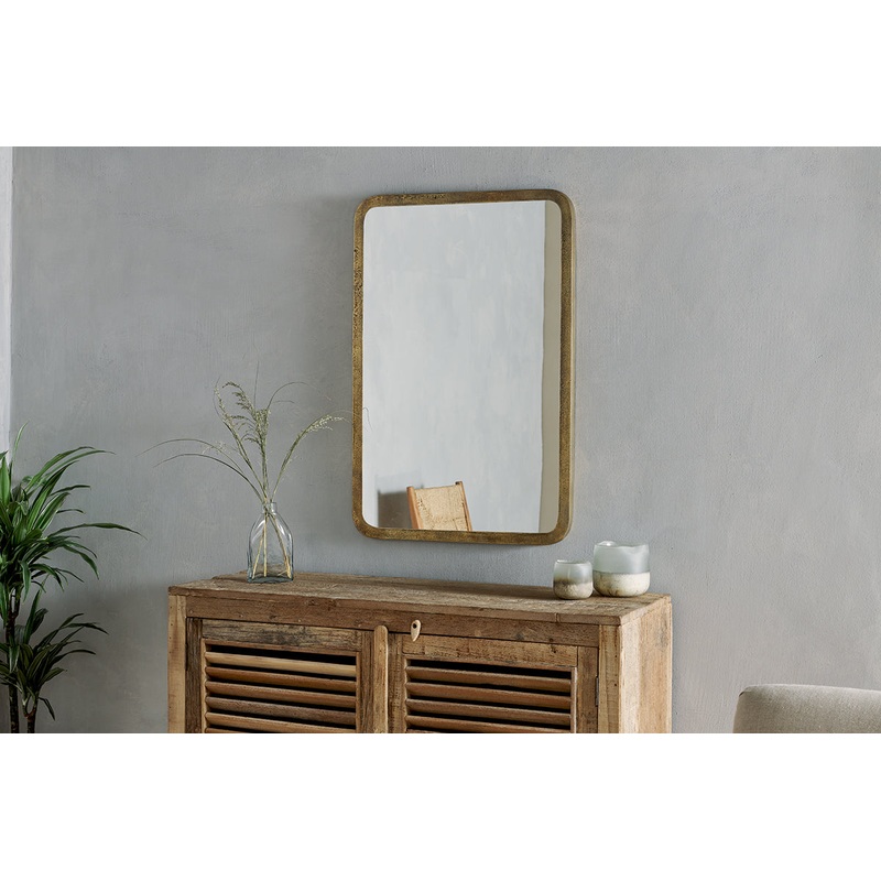 Ungura Rounded Mirror – Antique Brass – Large Large