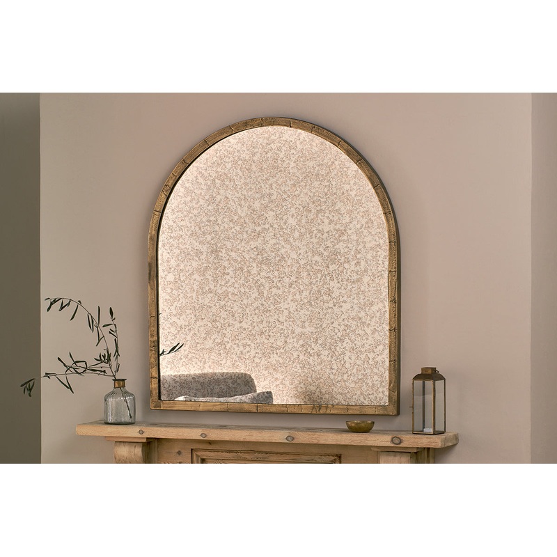 Murwara Antique Glass Arched Mirror – Antique Brass Antique Brass