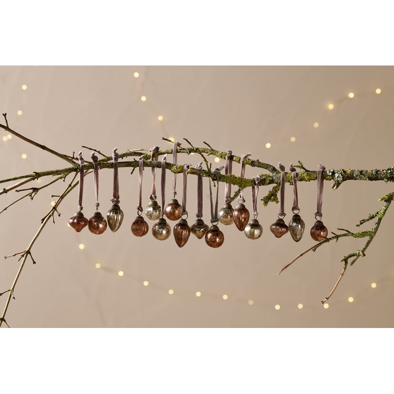 Adisa Bauble Jar – Antique Gold & Rust (Set of 16) Antique Gold & Rust