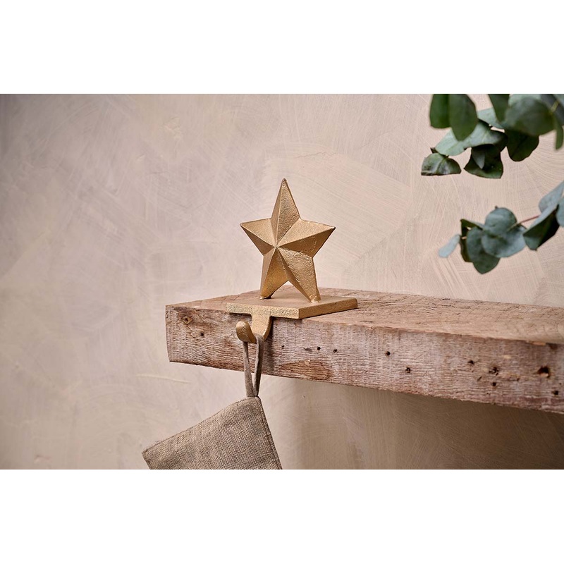 Kotta Stocking Star Holder Antique Brass
