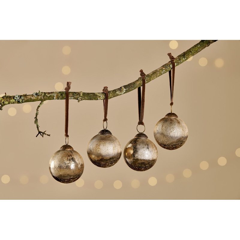 Konara Baubles – Gold Crackle (Set of 4) Gold Crackle