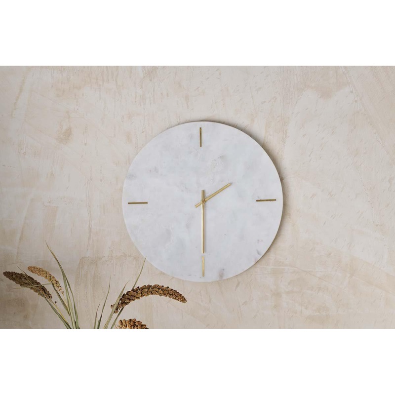 Besa Marble Clock – White White