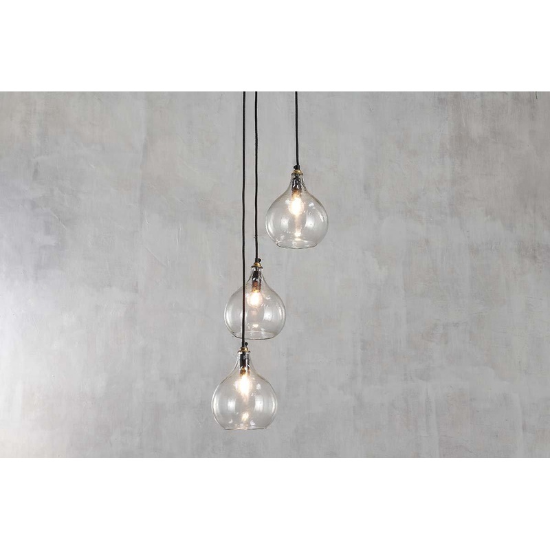 Ziva Recycled Glass Cluster Pendant – Clear Clear