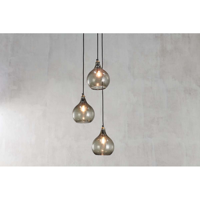 Ziva Recycled Glass Cluster Pendant – Green Smoke Green Smoke