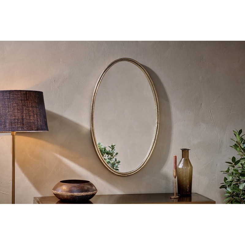 Almora Oval Mirror Antique Brass