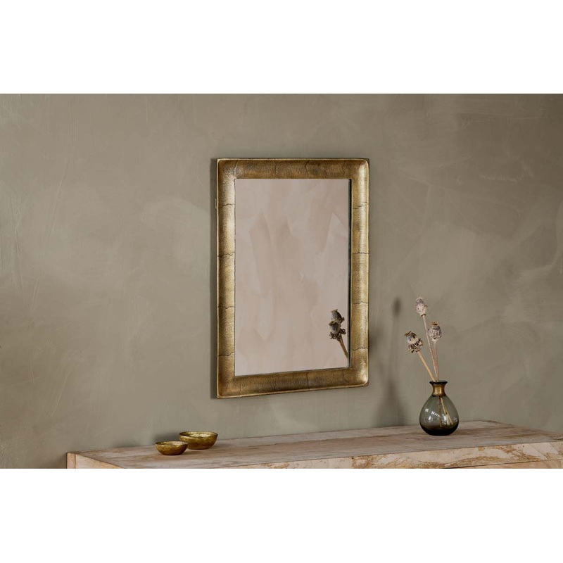 Yadur Rectangular Mirror – Antique Brass – Small Antique Brass