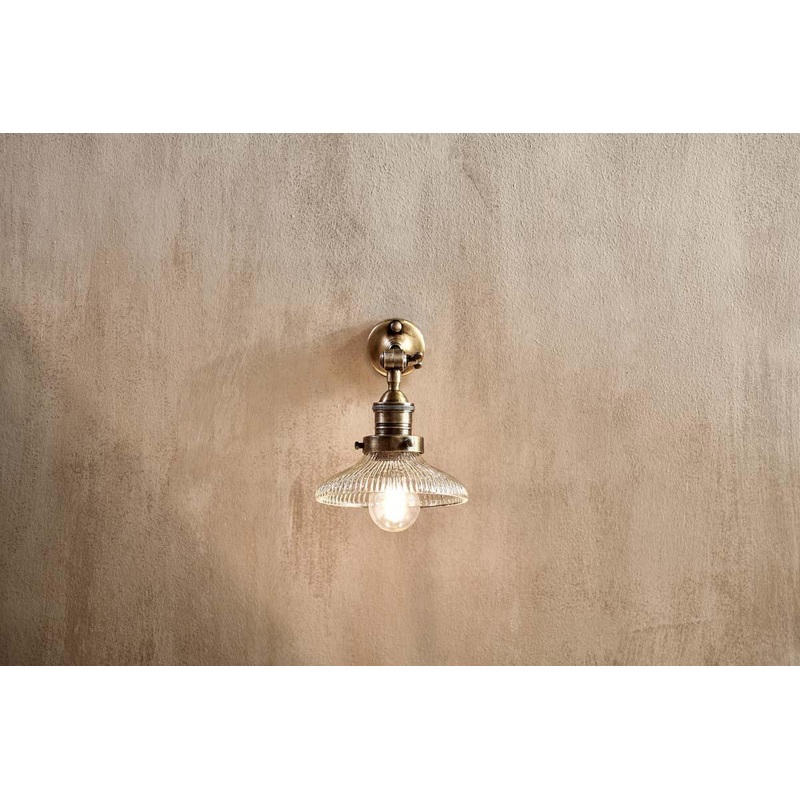 Zowie Recycled Glass Wall Light – Small Antique Brass