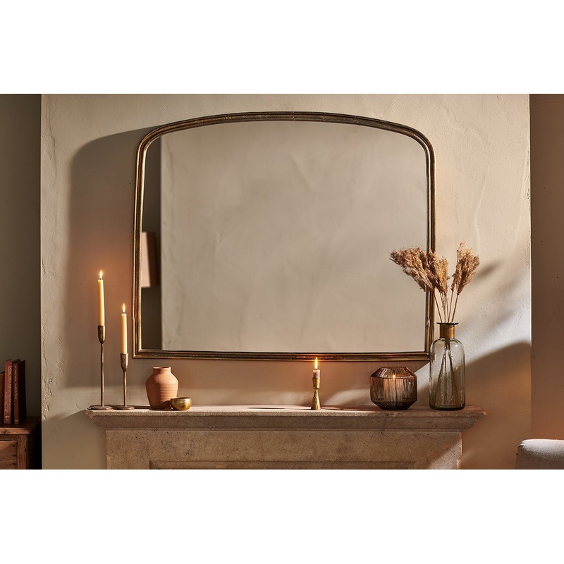 Almora Arched Mirror – Large Antique Brass