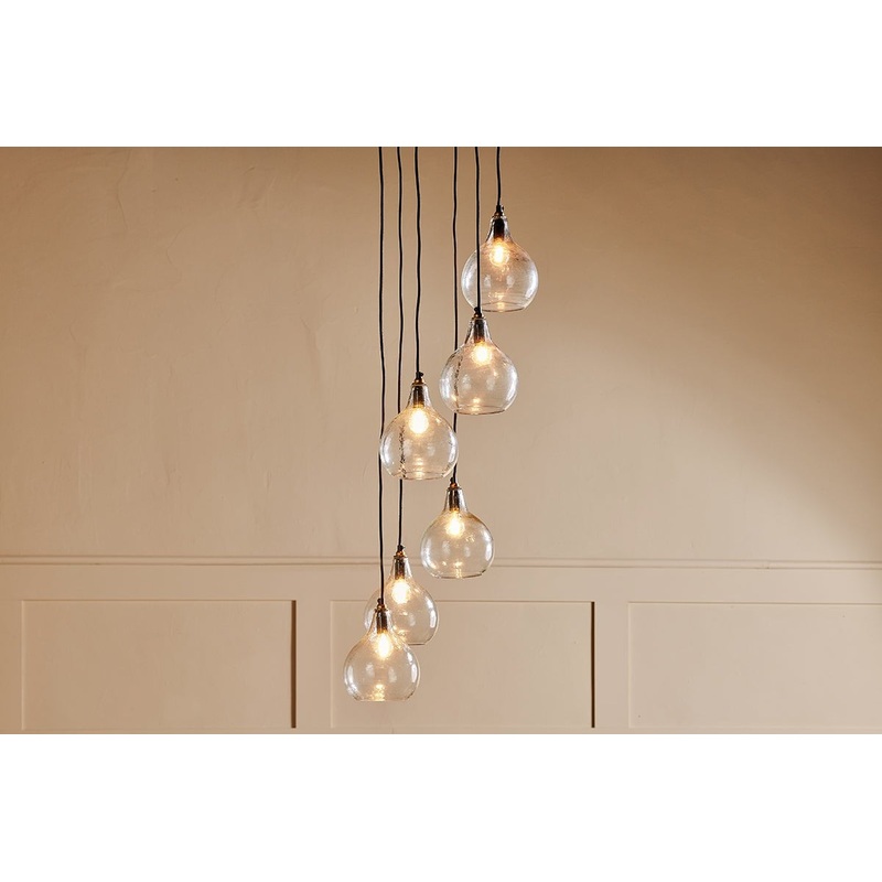 Ziva Statement Recycled Glass Cluster Pendant – Clear Clear