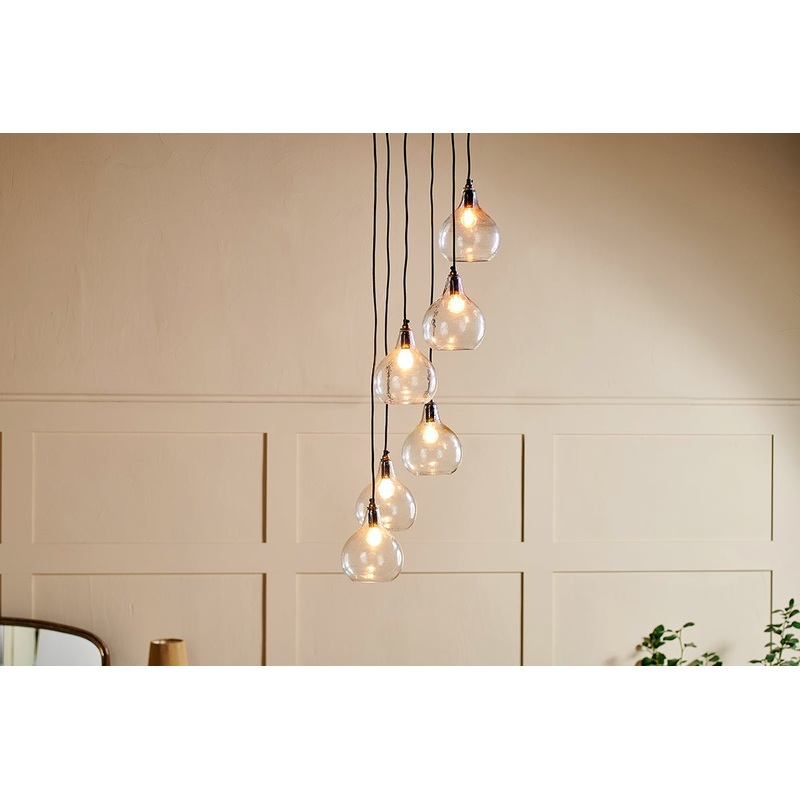 Ziva Statement Recycled Glass Cluster Pendant – Clear Clear