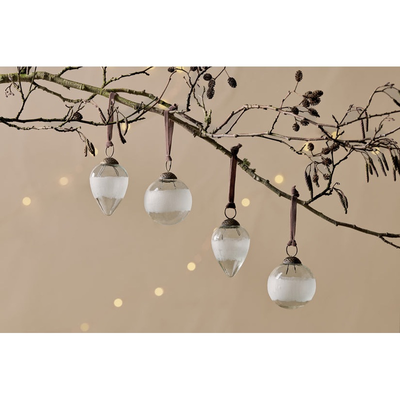 Anara Etched Bauble – (Set of 4) Clear