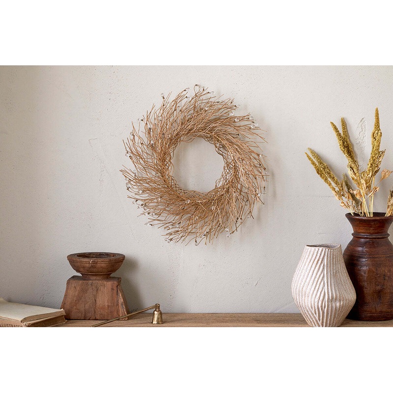 Danvi Glass Drop Wreath – Brass & Clear Brass & Clear