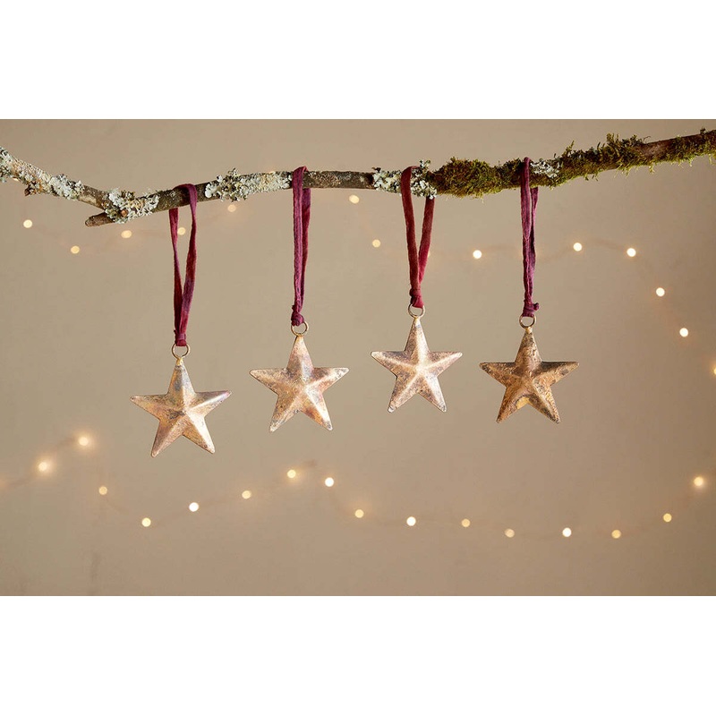 Roshani Star Baubles – Antique Brass (Set of 4) Antique Brass