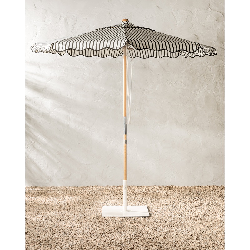 The Market Umbrella in Monaco Black Stripe Black