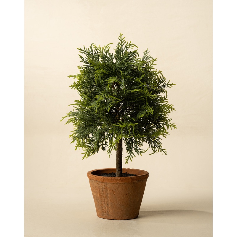 15.5″ Cypress Faux Potted Topiary