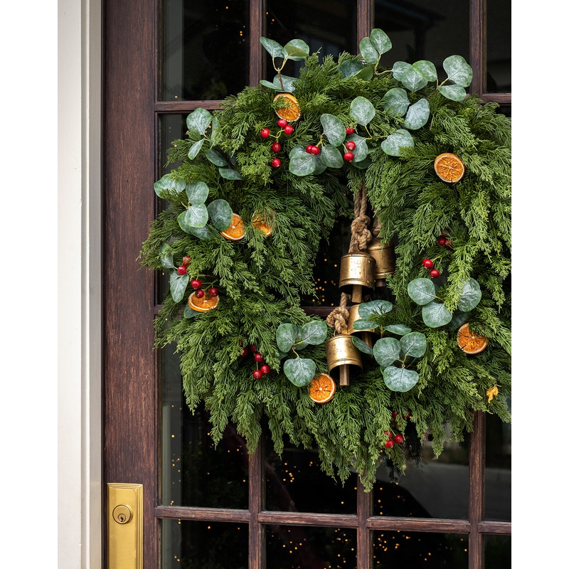 30″ Orange & Eucalyptus Faux Wreath