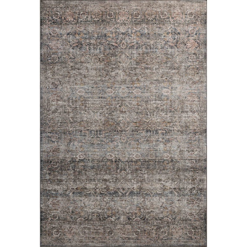 Amber Lewis x Loloi Josie Machine Washable Rug in Dove/Gold