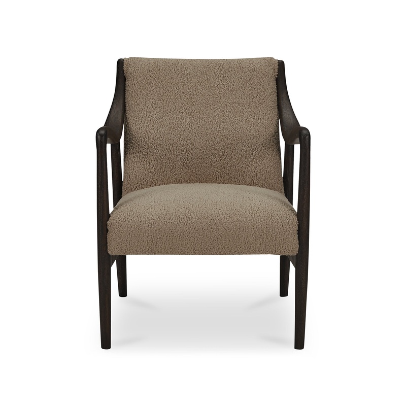 Cole Accent Chair in Beige Faux Shearling