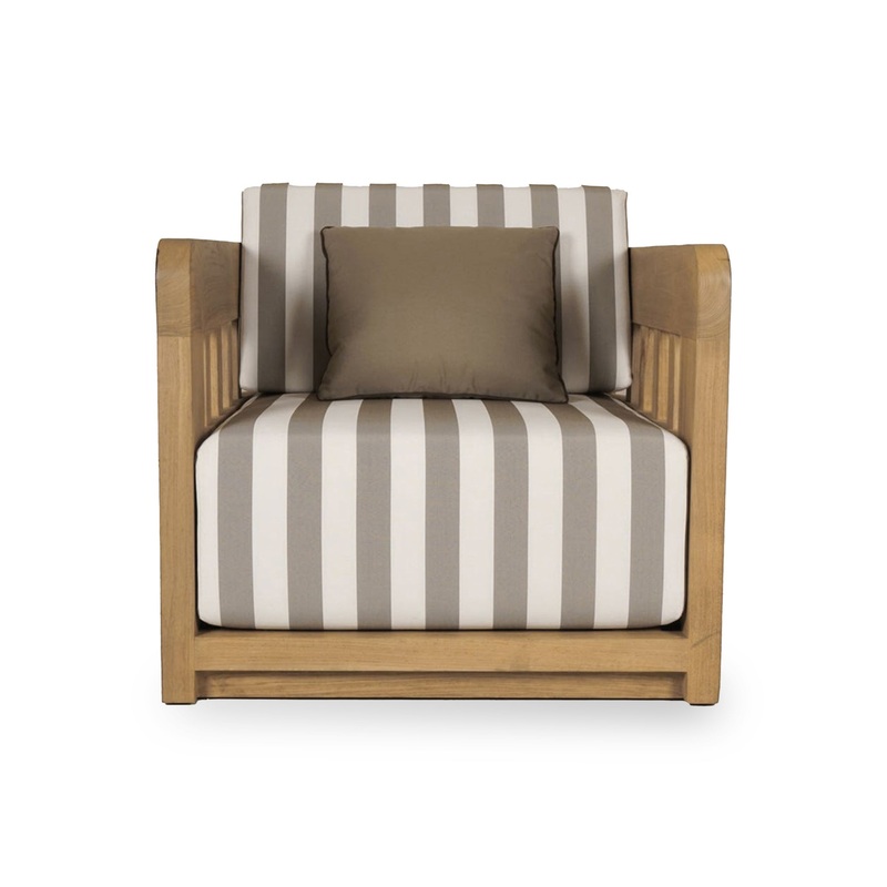 Adriana Outdoor Accent Chair in Brown Stripe