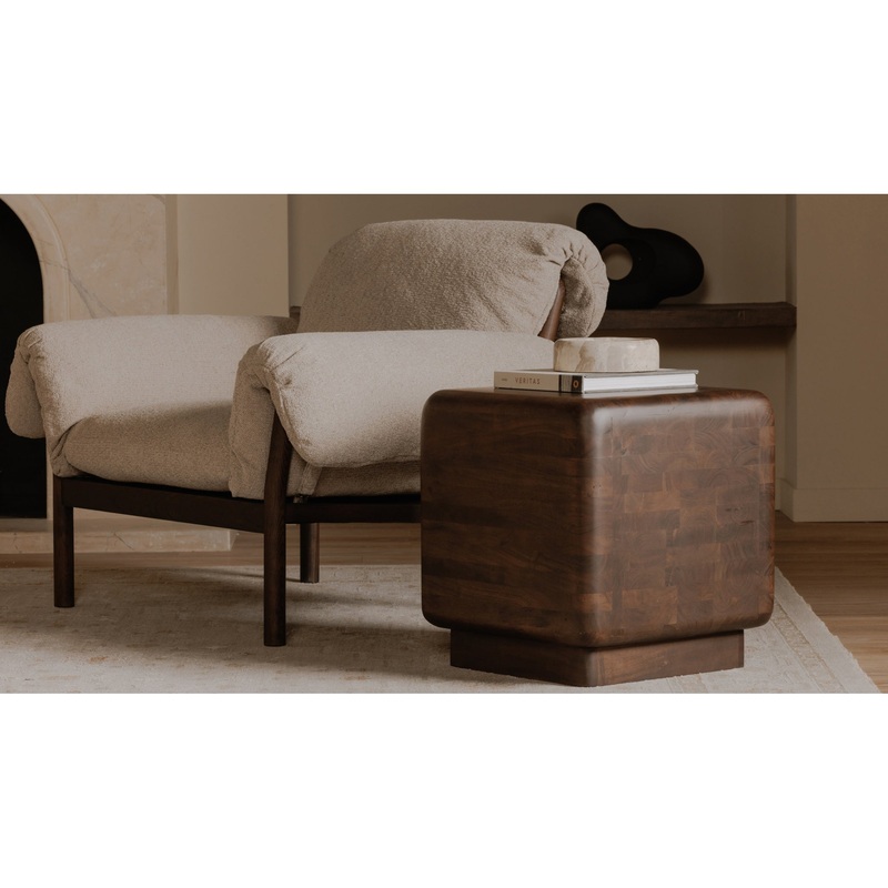 Evelina Side Table in Dark Brown