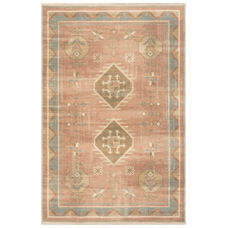 Voentia Washable Rug in Red/Brown