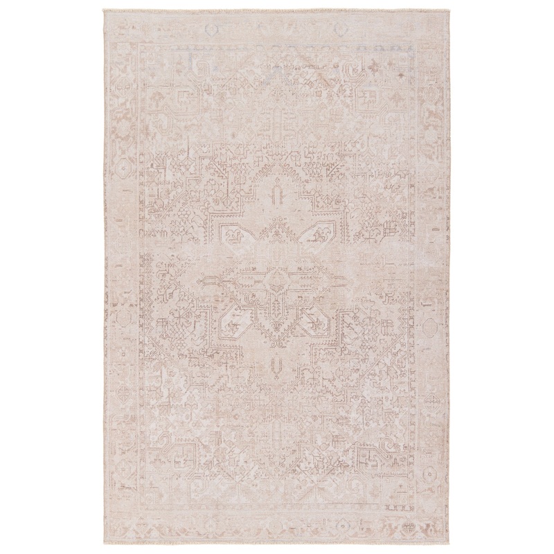 Tymabe Washable Rug in Tan/Cream