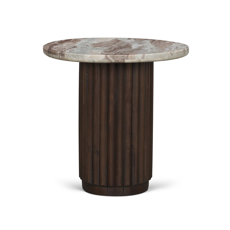 Arnold Round Side Table in Brown