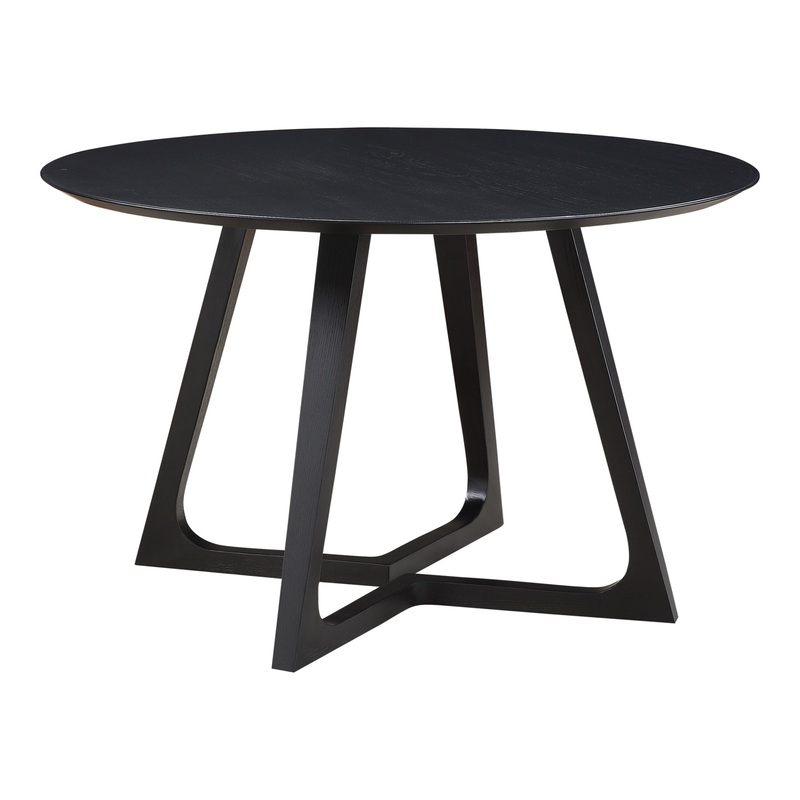 Valence Dining Table Round Black Ash