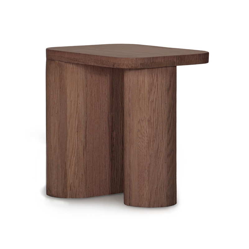 Mallory Oak Side Table in Brown
