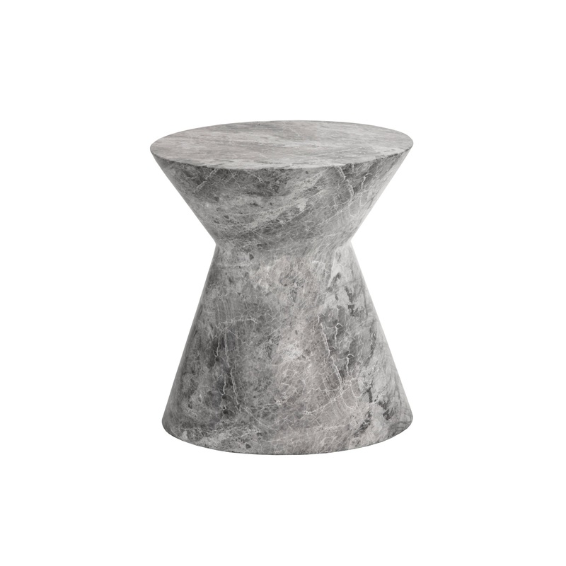 Adonis Outdoor End Table in Grey Marble Look