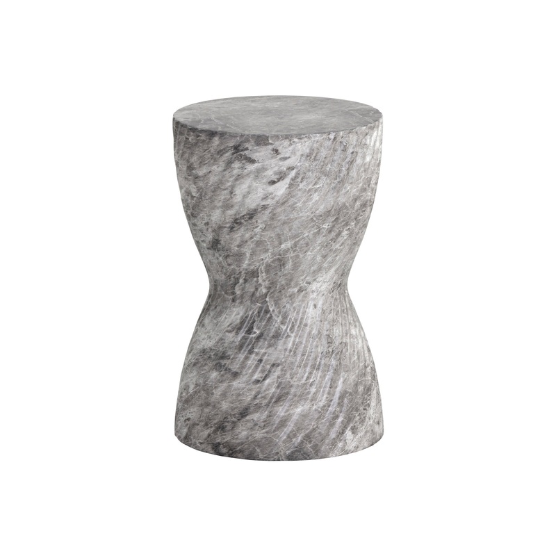 Charlotte Outdoor End Table in Grey Marble Look