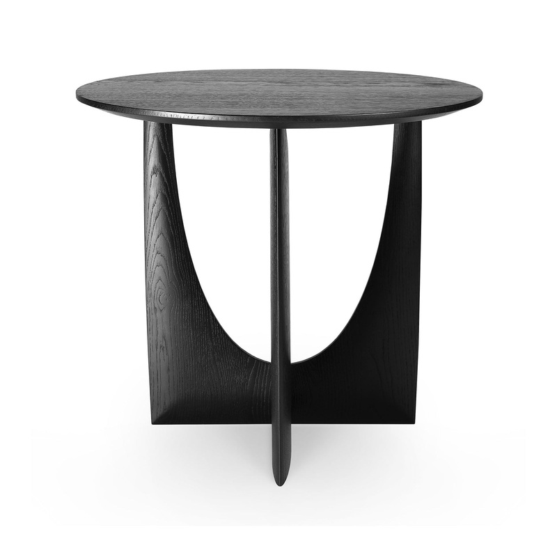 Geometric Side Table in Varnished Oak Black