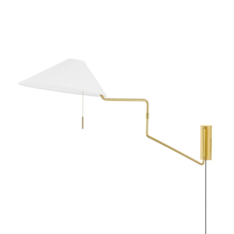 Aisa Plug-in Sconce Aged Brass