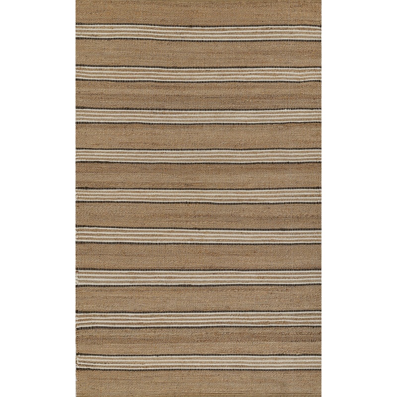 Stripe Hand Woven Jute Rug in Brown