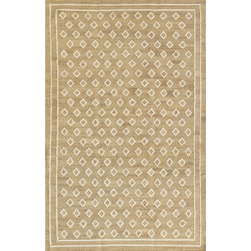 Tiny Diamond Hand Woven Jute Rug in Natural