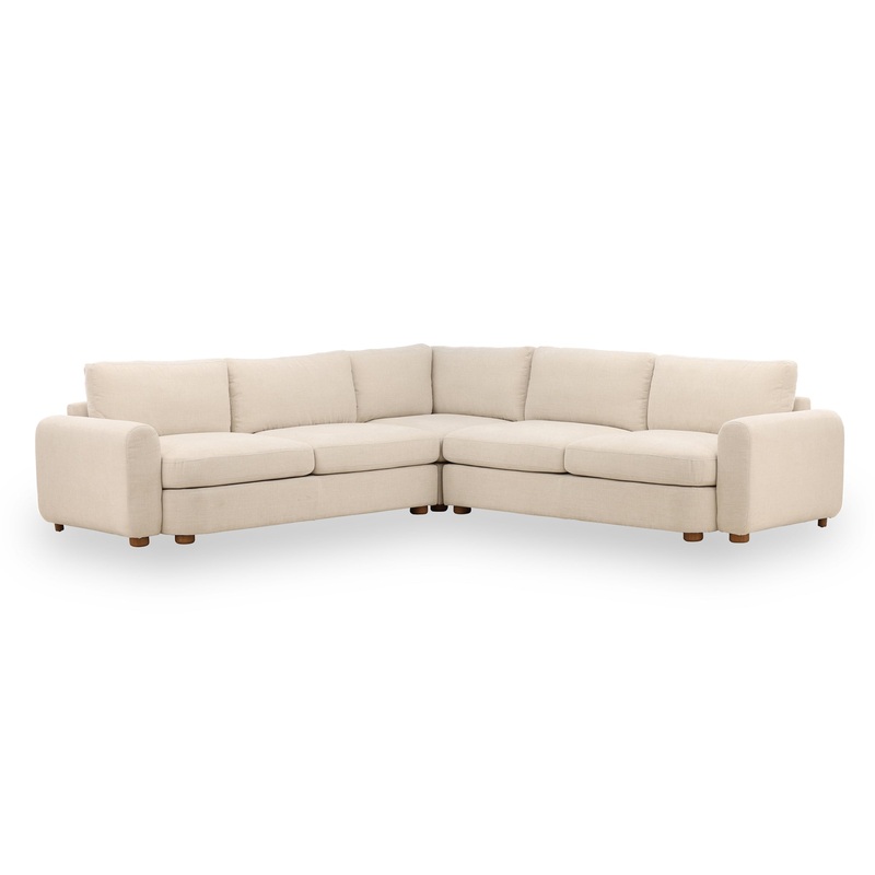 Amilia L-Shape Sectional in Topanga Oat and Light Brown
