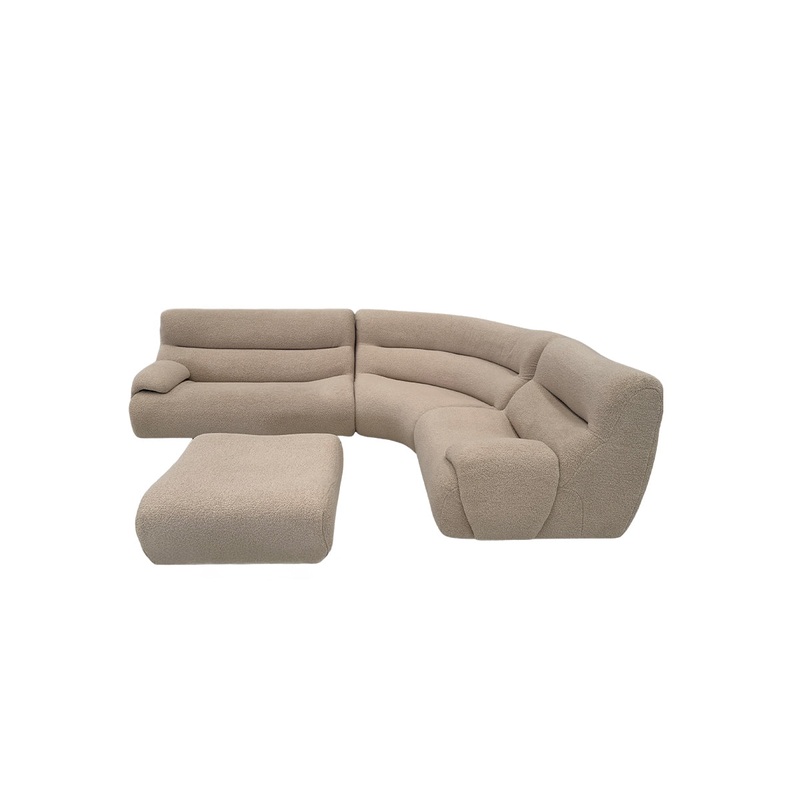 1978 High Back Modular Curved Corner Sofa with Armrests and Ottoman 3120mm W
