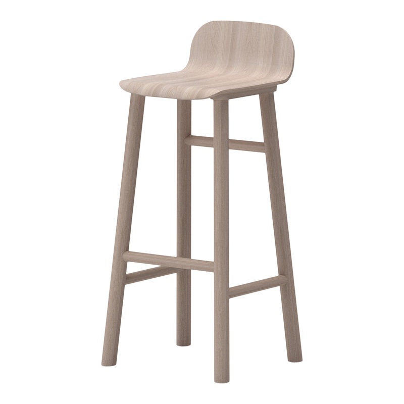 Beech Shell 75 Barstool – Low Back