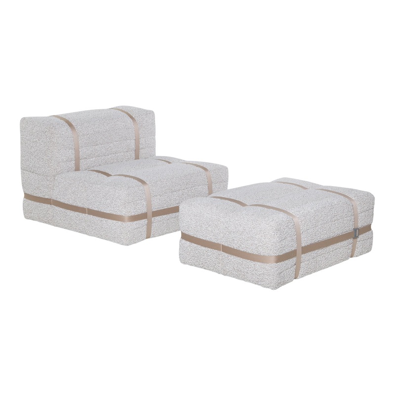 Haybale Lounge Chair w/ Footstool