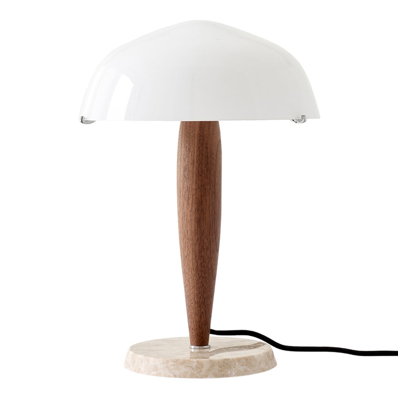 Herman SHY3 Table Lamp Oiled Walnut & Cream Marble
