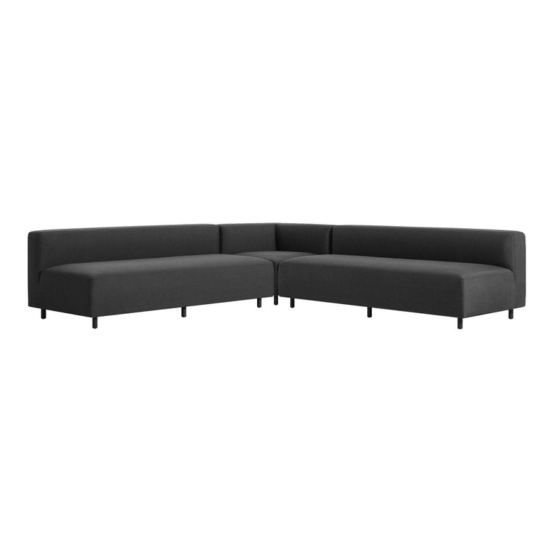 9 Yard Outdoor Armless L Sectional Sofa Sunbrella Coal