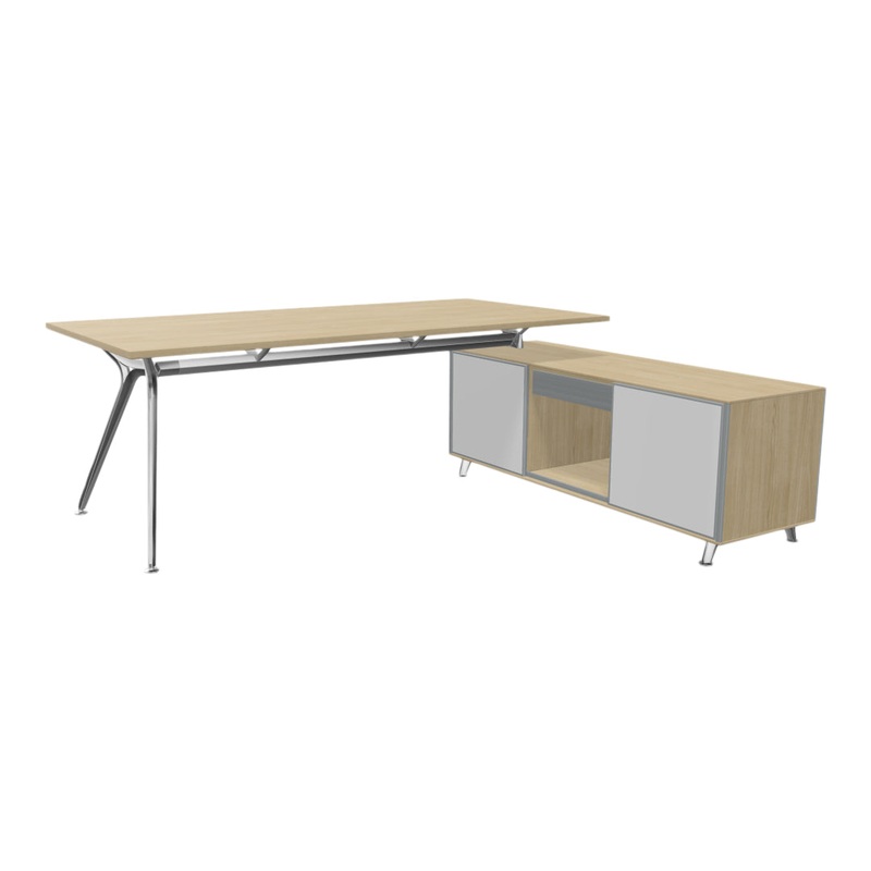 Arkitek Executive Desk w/ Auxiliary Credenza Support