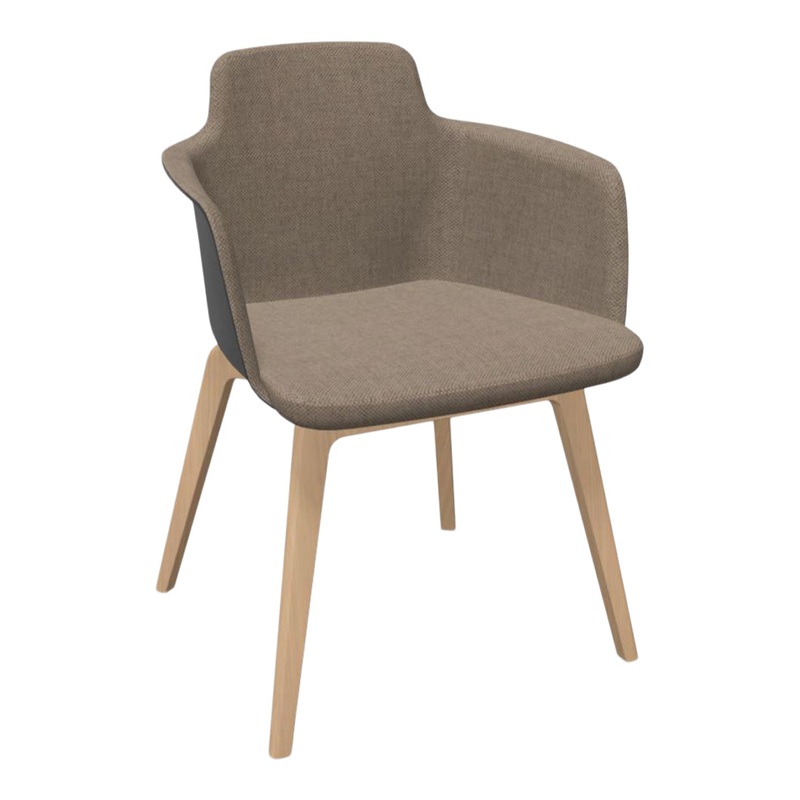Tono Armchair – Upholstered Seat & Back – Wood Legs