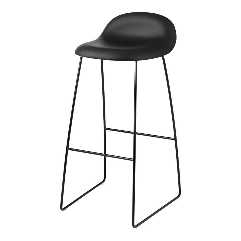Gubi 3D Bar Stool – Front Upholstered – Sledge Base