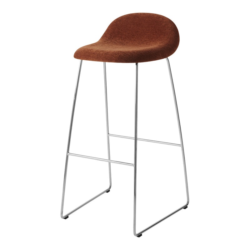 Gubi 3D Bar Stool  – Fully Upholstered – Sledge Base