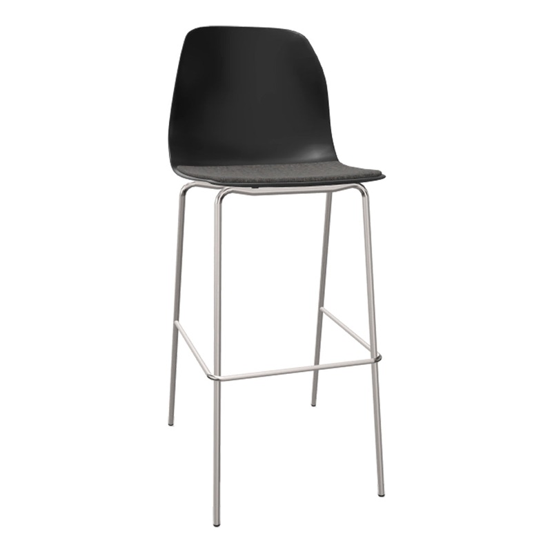 Pelican 08 Bar Stool – 4 Leg, Chrome – Seat Upholstered