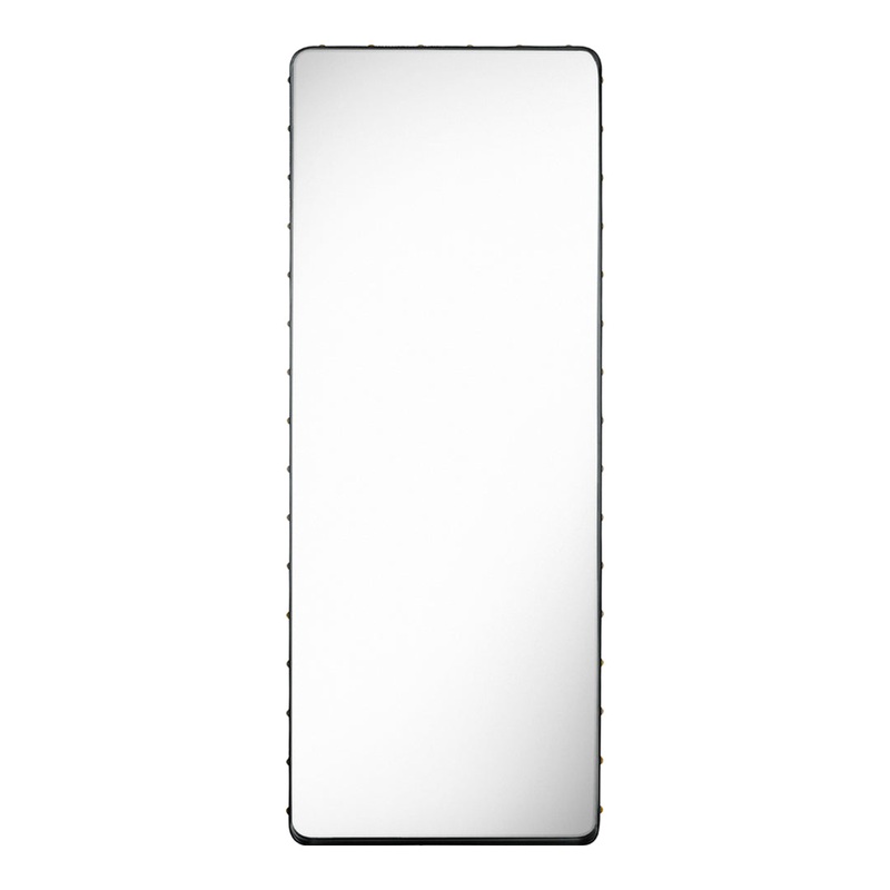 Adnet Rectangular Mirror Cream Leather