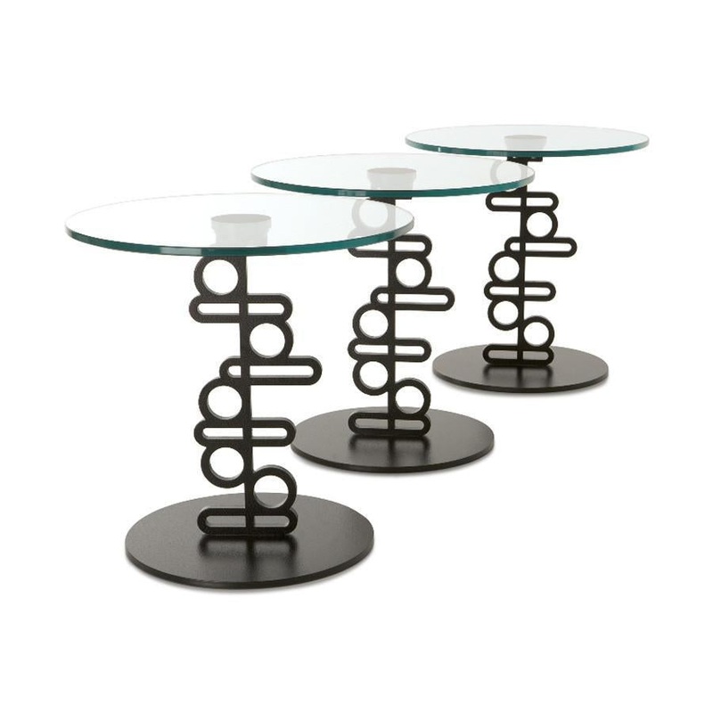 Ken Side Table Glass Top / Black Base