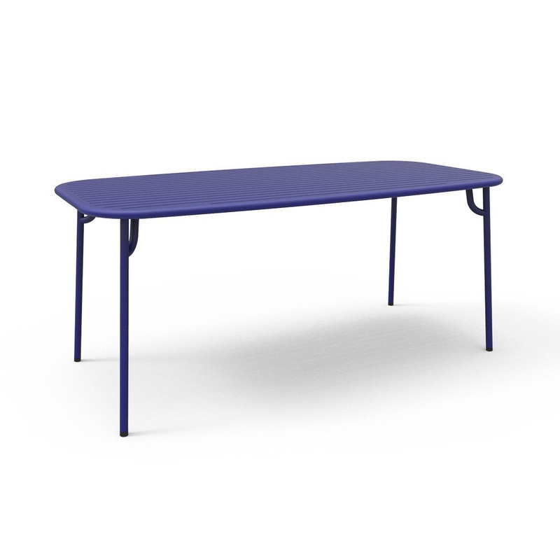 Week-End Rectangular Table w/ Slats Blue